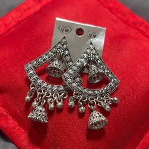 VM Intricate Silver Dangle Earrings